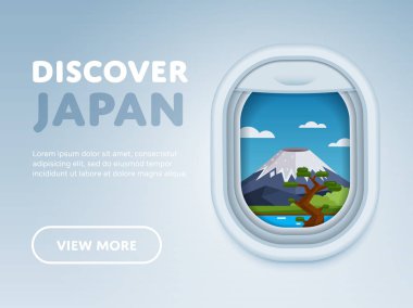 Uçakla seyahat. Pencereyi simge yapılar.