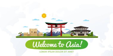 Seyahat ve Turizm raster illüstrasyon.