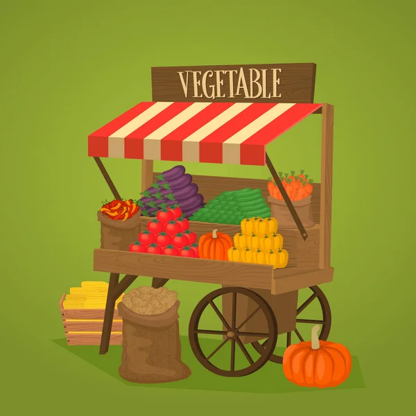 Вуличний магазин на колесах з овочами та фруктами — стокове фото