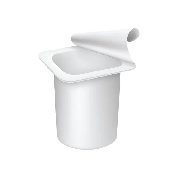 Joghurtbehälter isoliert auf weißem Hintergrund — Stockfoto