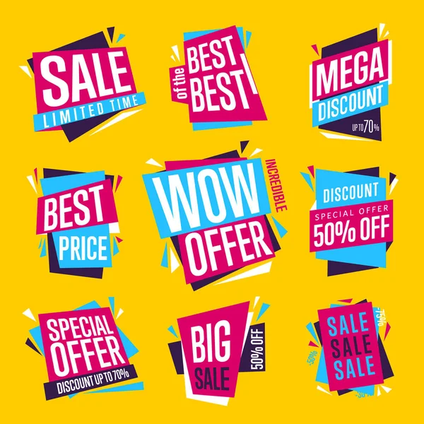 Satış afiş izole raster seti