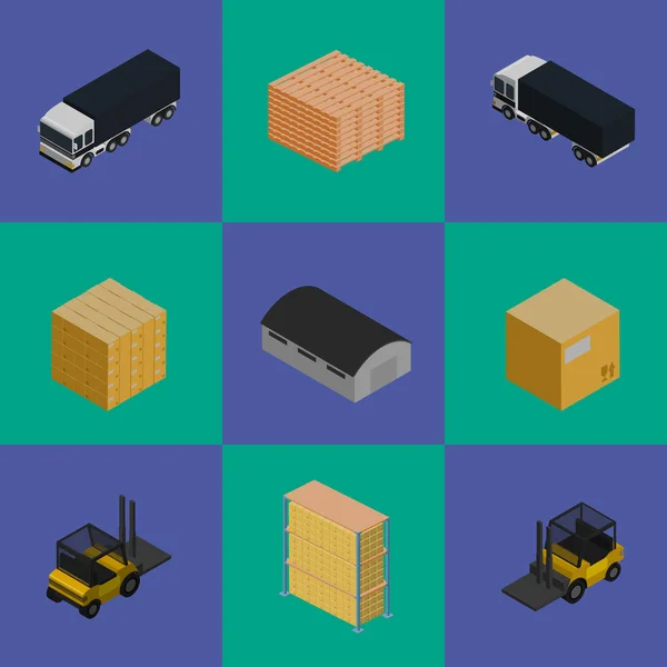 Conjunto de ícones de logística e transporte de entrega —  Vetores de Stock