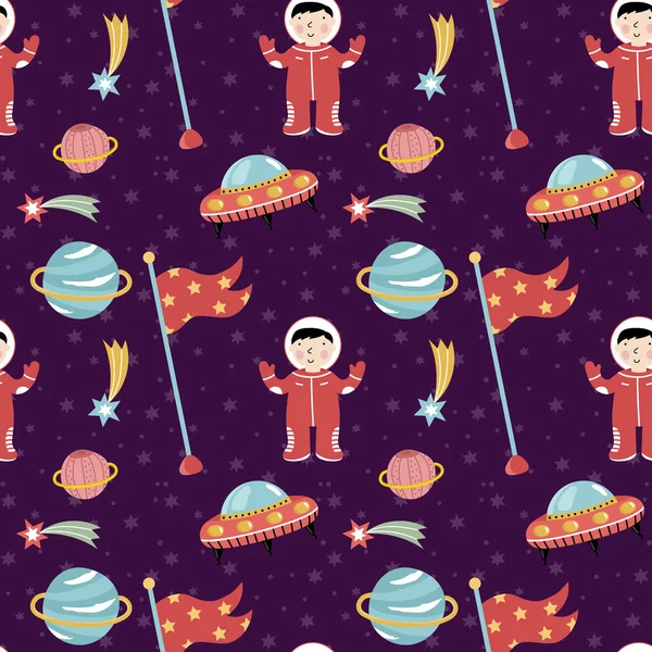 Space Discover Pioneers Seamless Pattern Vector