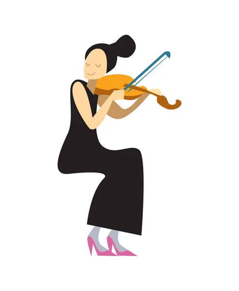 Μουσικός παίζοντας βιολί απομονωμένες διάνυσμα — Διανυσματικό Αρχείο