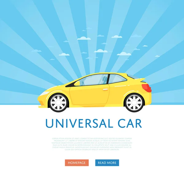 Website-Design mit universellen Stadtautos — Stockvektor