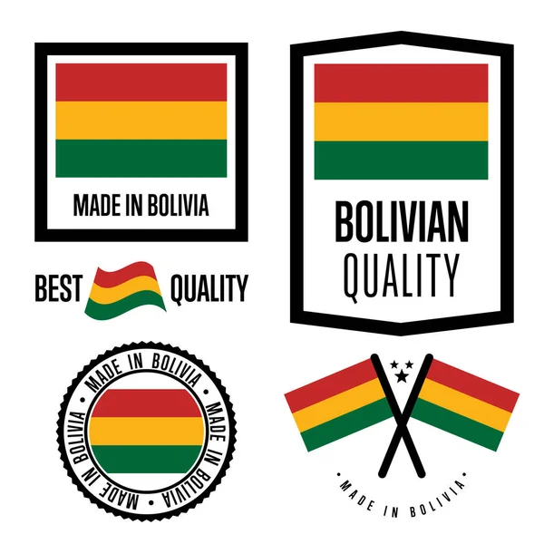 Bolivia set di marchi di qualità per le merci — Vettoriale Stock