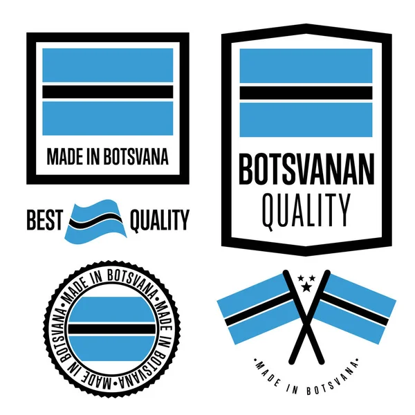 Set de etiquetas de calidad Botswana para mercancías — Archivo Imágenes Vectoriales