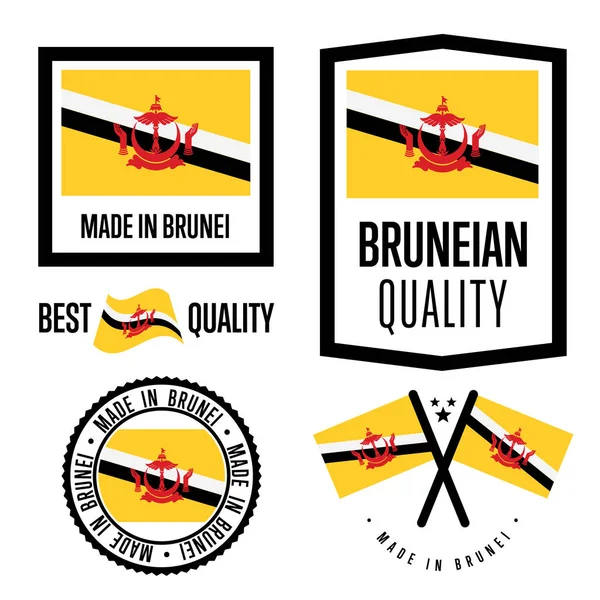 Brunei quality label set for goods — Stock Vector