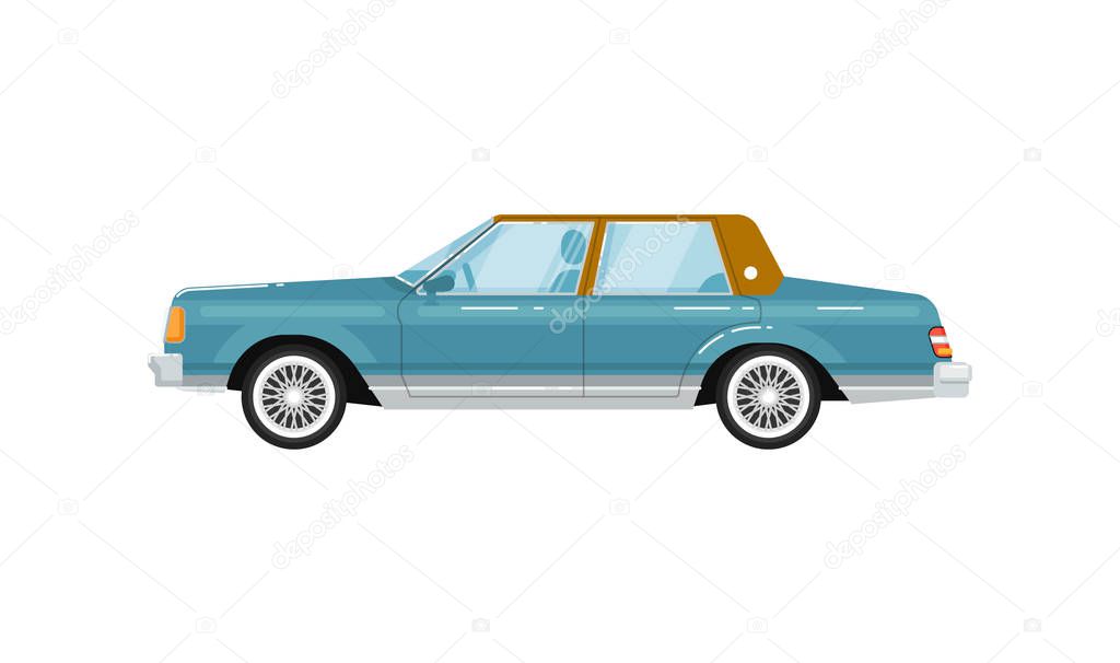 Classic retro sedan isolated vector illustration