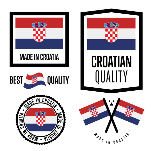 Croacia etiqueta de calidad para mercancías — Archivo Imágenes Vectoriales