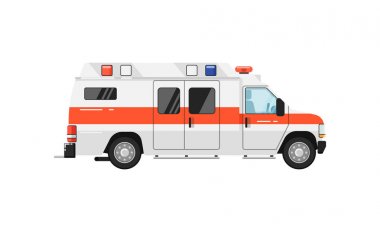Ambulans araba izole vektör çizim