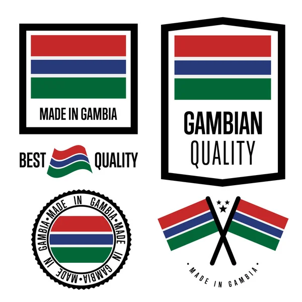 Gambia minősített eTwinning projekt cím az áruszállítás — Stock Vector
