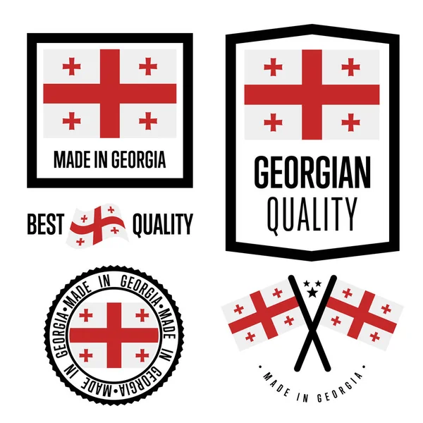 Georgia set di marchi di qualità per le merci — Vettoriale Stock