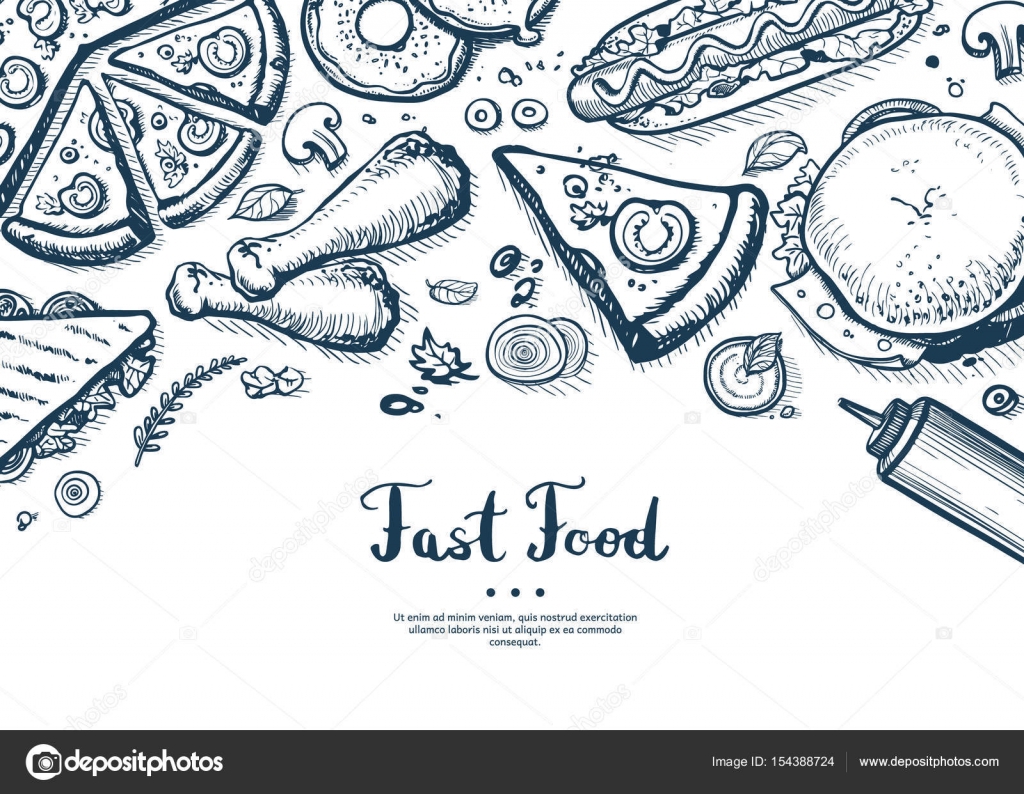 Vetores de Rápido Comida Padrão Com O Taco Mão Desenhar Ilustrações Retrô e  mais imagens de Almoço - iStock