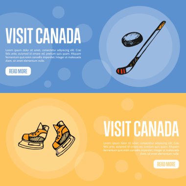 Kanada turistik vektör Web afiş ziyaret