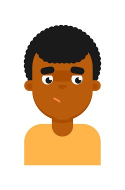 Siyah erkek avatar üzgün yüz ifadesi