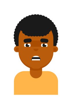 Siyah erkek avatar kızgın yüz ifadesi