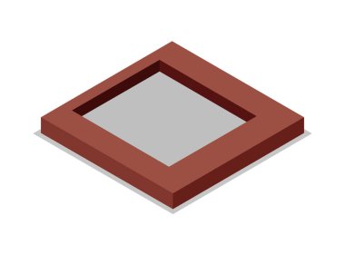 İzometrik 3d simgesi bina altında arazi hazırlama