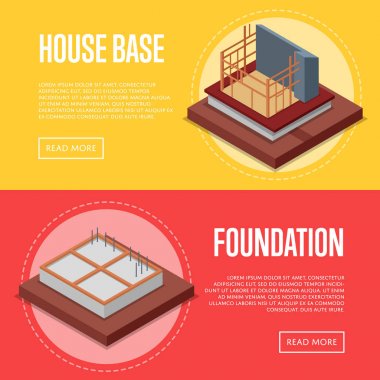 Ev temel inşaat Poster Seti