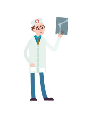 X-ışını simgesi olan genç doktor