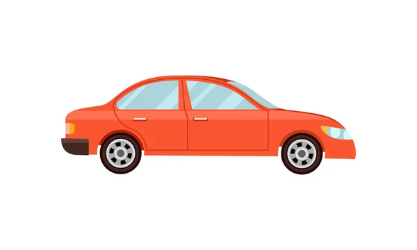 Moderno coche rojo aislado vector ilustración — Vector de stock