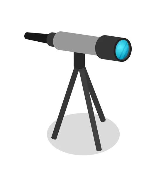 天文望远镜等距3D图标 在白色背景上孤立的教育符号向量图 — 图库矢量图片