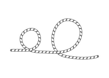 Kementle ip ikonu. Kusursuz dekoratif tasarım ögesi, yaratıcı el yapımı izole edilmiş vektör çizimi