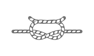 Yelkenli halat düğüm simgesi. Kusursuz dekoratif tasarım ögesi, yaratıcı el yapımı izole edilmiş vektör çizimi