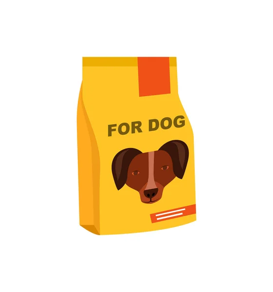 Hundekonserven Packung Symbol Tierhandelselement Tierarztzubehör Isolierte Vektorabbildung Flachen Stil — Stockvektor