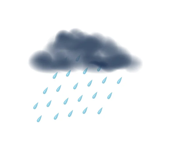 Изолированная Икона Дождливого Дня Опасная Погода Экстремальный Климат Предупреждение Векторной — стоковый вектор