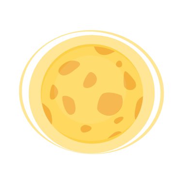 Dolunay ikonu izole edildi. Çizgi film tarzında sihirbaz ve sihir numaraları vektör çizimi.