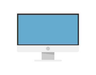 Boş ekranlı LED TV aygıtı beyaz arkaplan vektör illüstrasyonunda izole edildi. Düz tasarımda akıllı alet simgesi, modern dijital teknoloji kavramı