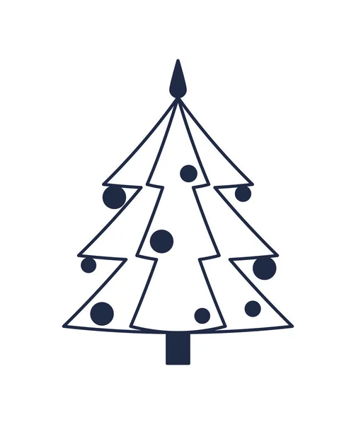 Árbol Navidad Aislado Icono Vector Feliz Navidad Feliz Año Nuevo — Archivo Imágenes Vectoriales