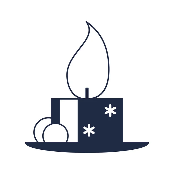 Christmas Candle Flame Isolated Vector Icon Merry Christmas Happy New — Stock Vector