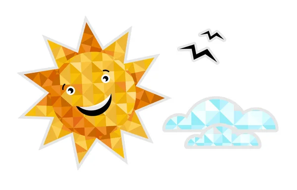 Sun Sky Isolated Icon Summer Time Resort Relax Beach Tropical — Stock Vector