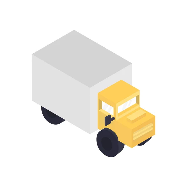 Moderne Lastkraftwagen Isometrisches Symbol Kommerzielle Lastkraftwagen Fahrzeuge Für Den Gütertransport — Stockvektor