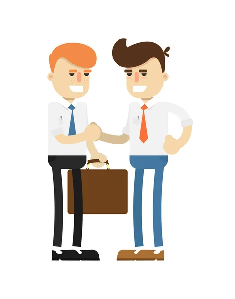 Business Meeting Concept Met Glimlachende Mannen Icoon Business Teamwork Project — Stockvector