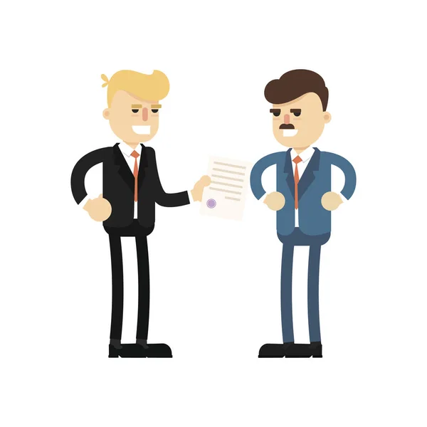 Business Meeting Concept Smiling Businessmen Icon Business Teamwork Project Realization — Stock Vector