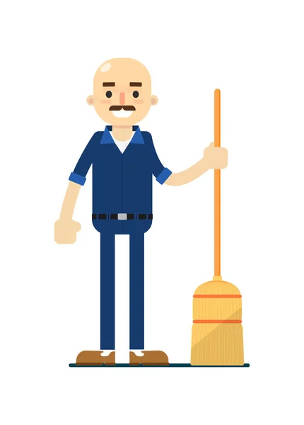 Hombre de limpieza en uniforme icono — Archivo Imágenes Vectoriales