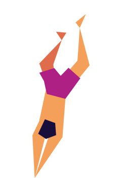 Genç çocuk dalış vektör simgesi