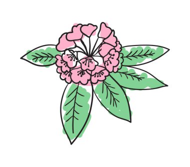 Pembe çiçek çizilmiş el simgesi