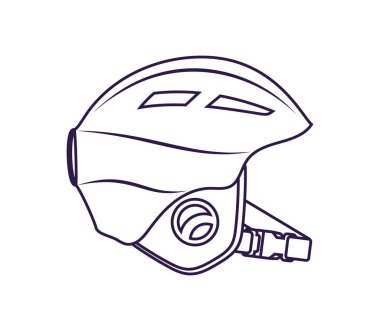 Yürüyüş miğferi izole edilmiş vektör simgesi