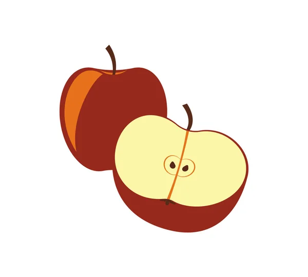 Vörös alma izolált vektor ikon — Stock Vector
