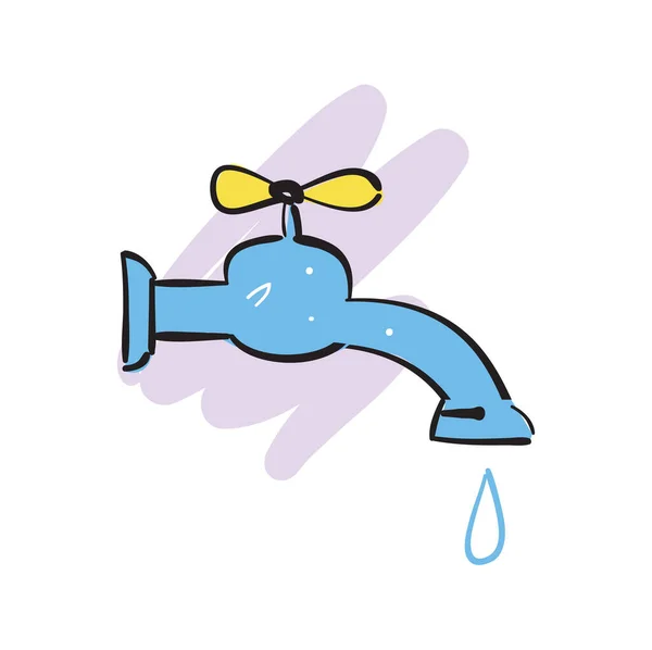 Dibujos animados agua grifo aislado vector icono — Archivo Imágenes Vectoriales