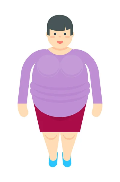 Fat woman in dress icon — Stock Vector
