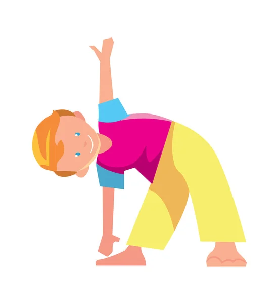 Μικρό αγόρι κάνει άσκηση διάνυσμα εικονίδιο — Διανυσματικό Αρχείο
