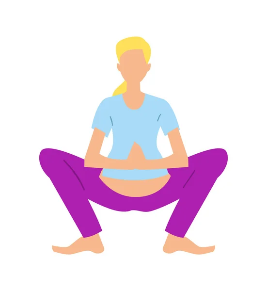 Embarazo yoga asana aislado vector icono — Vector de stock