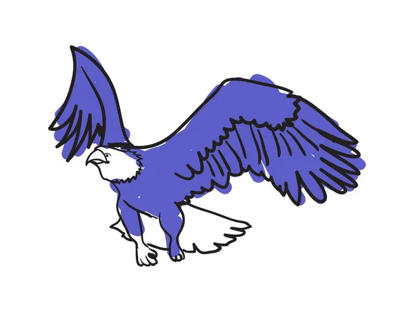 Ručně kreslená ikona orla bělohlavého — Stockový vektor