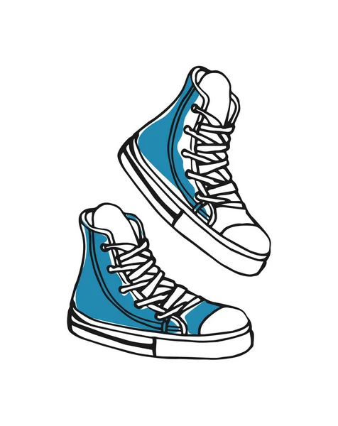 Sporty sapatilhas mão desenhada ícone — Vetor de Stock