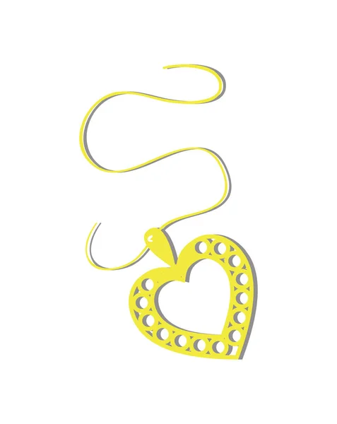 Icône Saint-Valentin avec pendentif en forme de coeur — Image vectorielle